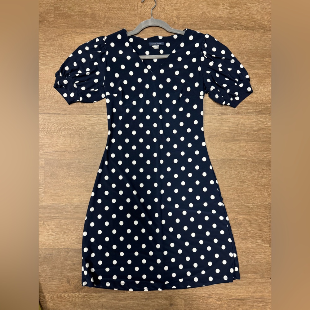 Tommy Hilfiger Navy and White Polka Dot Dress